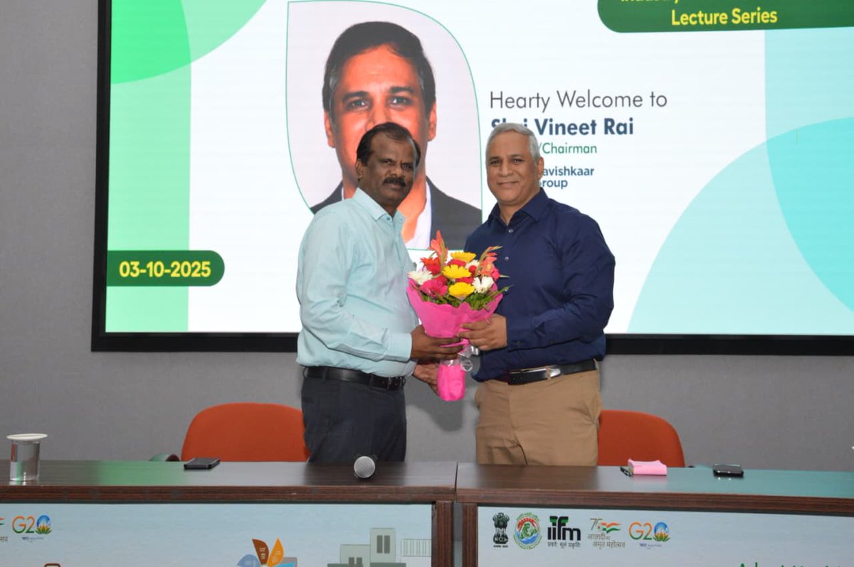 IIfmBhopal's tweet image. Indian Institute of Forest Management, Bhopal, through its Institute–Industry Interface Lecture Series, hosted Shri Vineet Rai, Founder and Chairman of Aavishkaar Group, for an inspiring session on entrepreneurship.
#IIFM #InstituteIndustryInterface #AavishkaarGroup