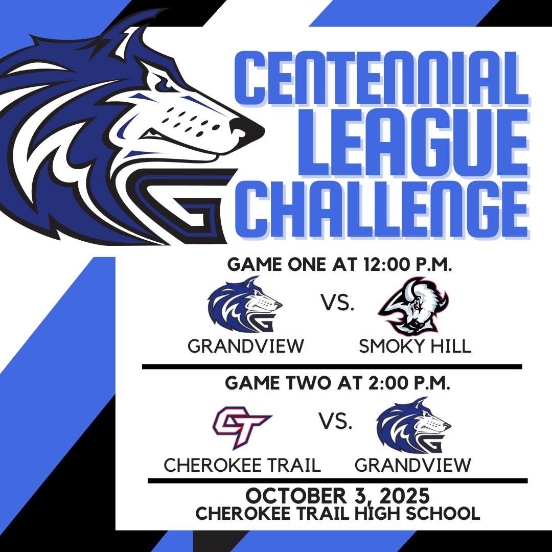The Centennial League Challenge starts today! Your Wolves will be playing two games up at Cherokee Trail, facing Smoky Hill at 12 p.m. and CT at 2 p.m. 

Let's Go Wolves!