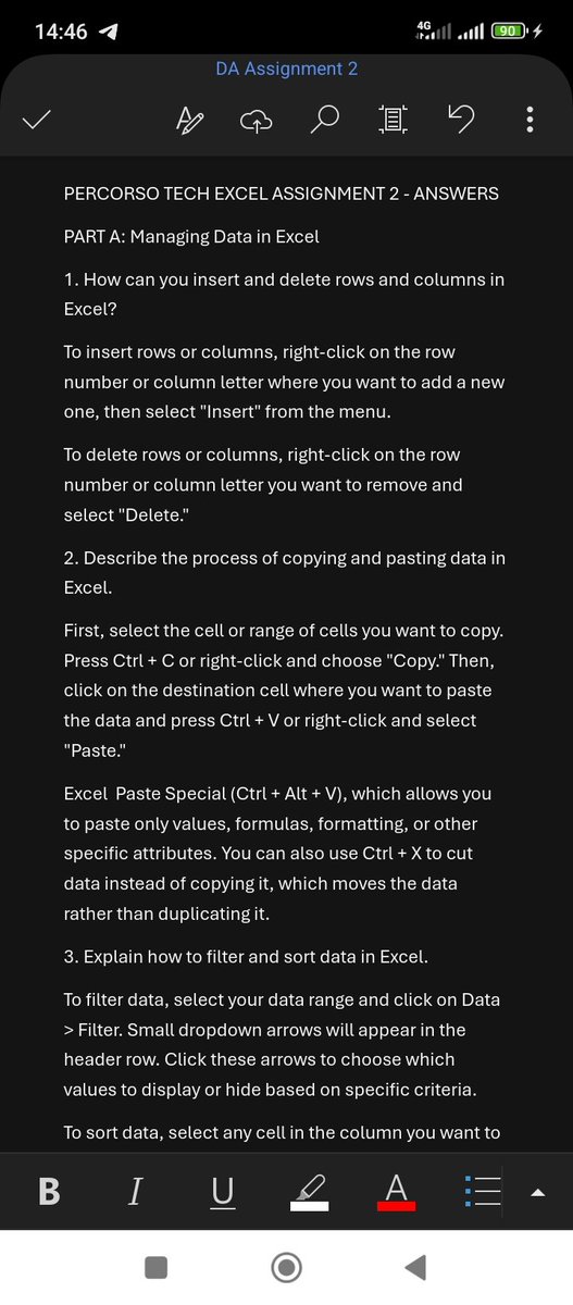 Princewill_H's tweet image. My Excel assignment with @PercorsoTech! Learned so much about data manipulation, filtering, conditional formatting, and data validation. Thank you @ProsperoApril and @PamellaIshiwu for the great instruction. Excited to keep building these skills!
#PercorsoTech #DataAnalytics