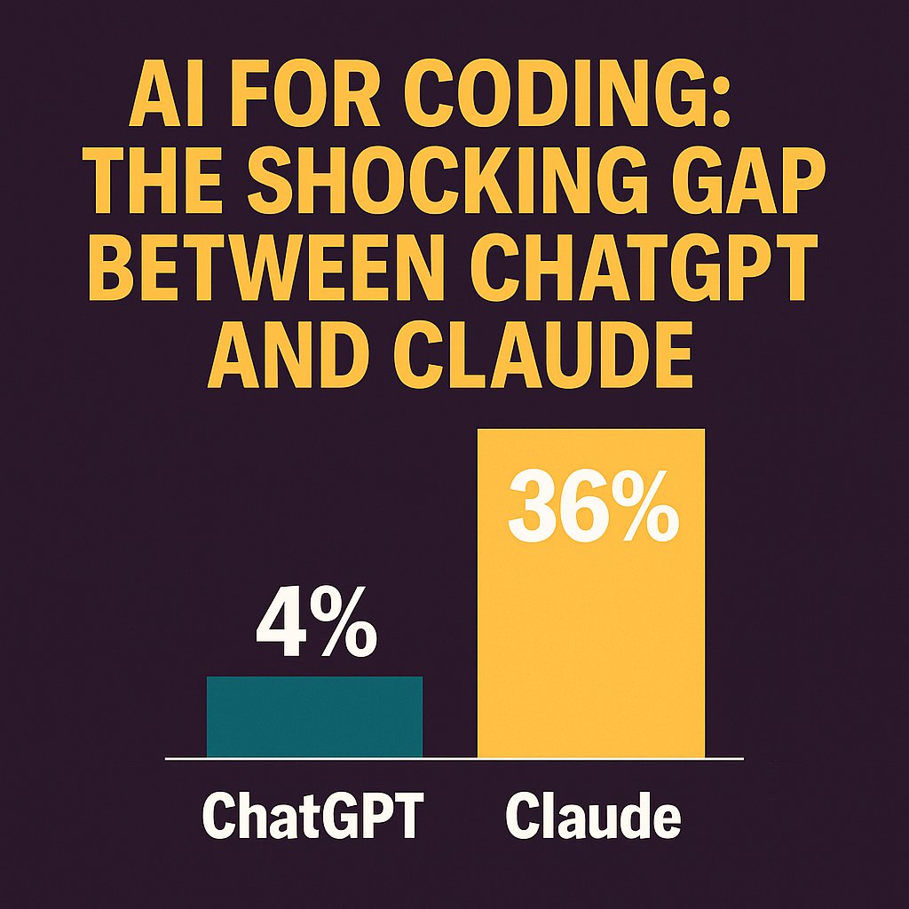 pascal_bornet's tweet image. 🚨 AI For Coding: The Shocking Gap Between ChatGPT &amp;amp; Claude

When I saw the numbers, it stopped me cold: only 4% of ChatGPT’s usage is coding, compared to 36% for Claude.

I always assumed ChatGPT was a coder’s playground — reports, scripts, debugging. But the data says…