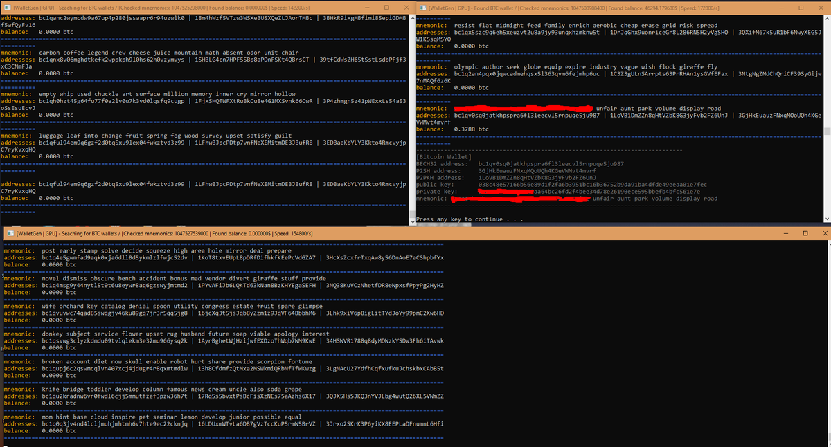 tonydevbtc's tweet photo. ❗️ 0.3788 #BTC was found today.

Wallet: bc1qv0sq0jatkhpspra6fl3leecvl5rnpuqe5ju987

Balance: 0.3788 BTC (~$46,000).

User specifications: 
GPU: 1x RTX 4060
 Speed: 400,000/s in total. 
Checked seed phrases: ~3,1T.

#Crypto #CryptoRecovery #wallet https://t.co/THdIaKhEJD