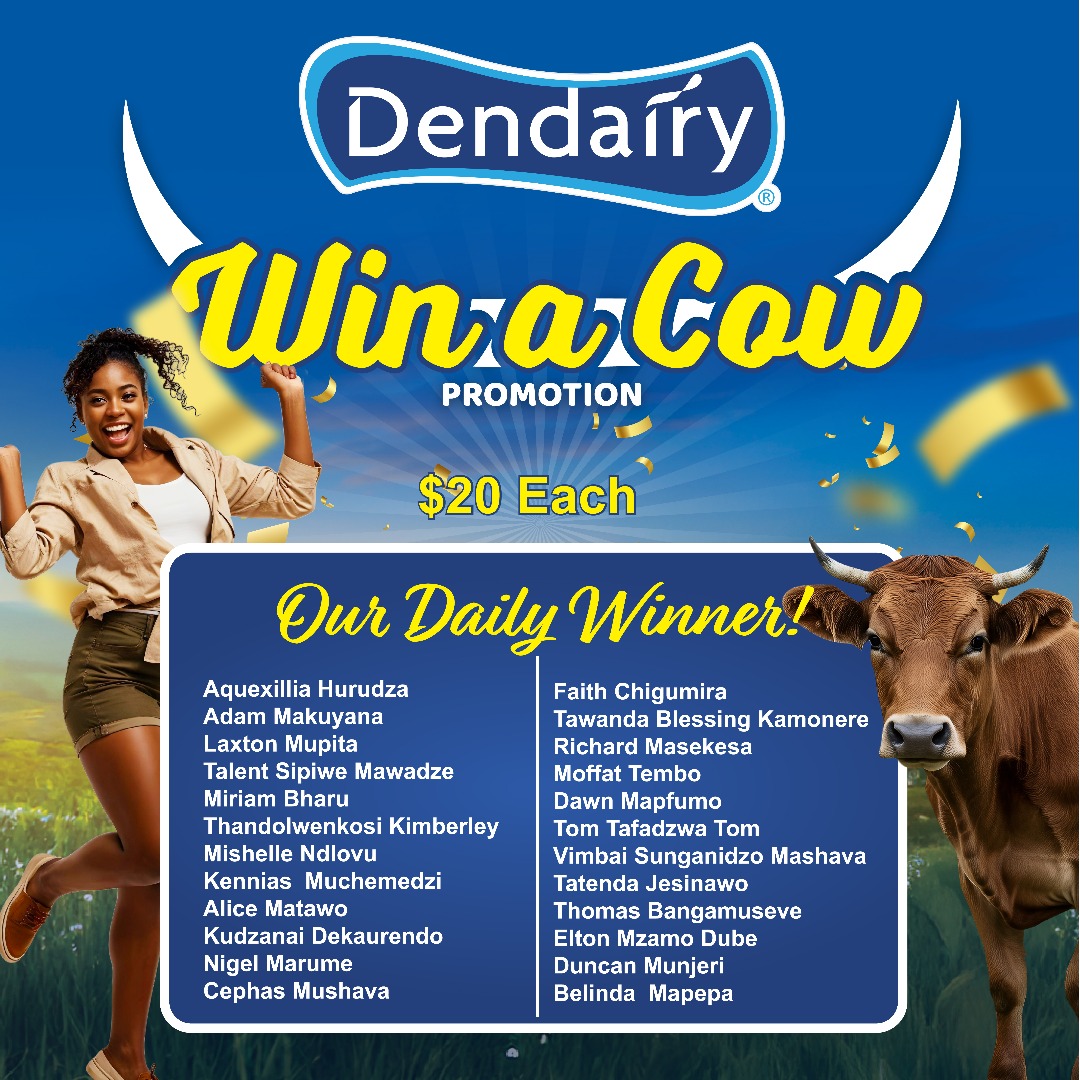 DendairyZW's tweet image. "Congratulations to our lucky instant prize winners in the Dendairy Win A Cow Promotion! 🎉🐄 Every day brings new smiles, more prizes, and bigger chances to win. Keep buying your favourite case of Dendairy Milk (1L/250ml), Chocolate Milk (250ml), Citro (1L) or Victoria Fruit…