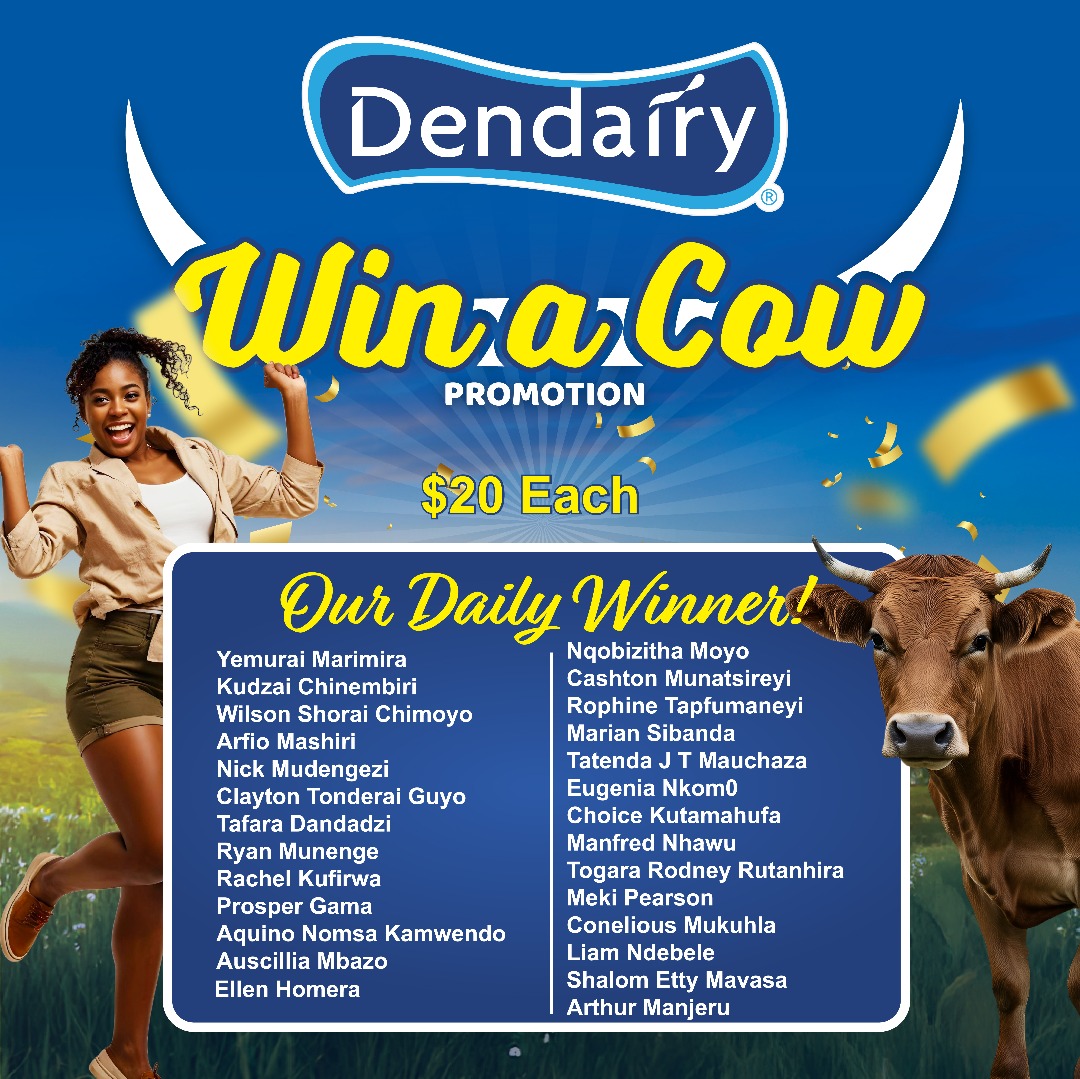 DendairyZW's tweet image. "Congratulations to our lucky instant prize winners in the Dendairy Win A Cow Promotion! 🎉🐄 Every day brings new smiles, more prizes, and bigger chances to win. Keep buying your favourite case of Dendairy Milk (1L/250ml), Chocolate Milk (250ml), Citro (1L) or Victoria Fruit…