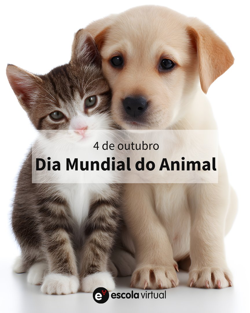 🐾 Hoje, celebramos o Dia Mundial do Animal!

Na natureza, na nossa casa ou até nas histórias que lemos, os animais ensinam-nos lições valiosas sobre amizade, respeito e equilíbrio.

Neste dia especial, a Escola Virtual desafia-o a cuidar e a proteger os animais. ❤