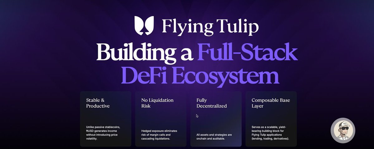 オンチェーン金融システム全体としてのFlying Tulipの図示