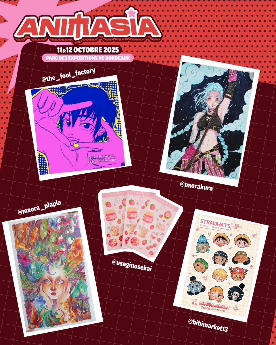 ✨ Partie 2 ! Voici la deuxième et dernière liste de tous nos créateurs présents les 11 et 12 octobre au Parc des Expositions de Bordeaux.
🎨 Plus de 90 créateurs à découvrir, de quoi dénicher la perle rare ! Et c’est toujours 100 % fait à la main, sans IA ! #alamano*