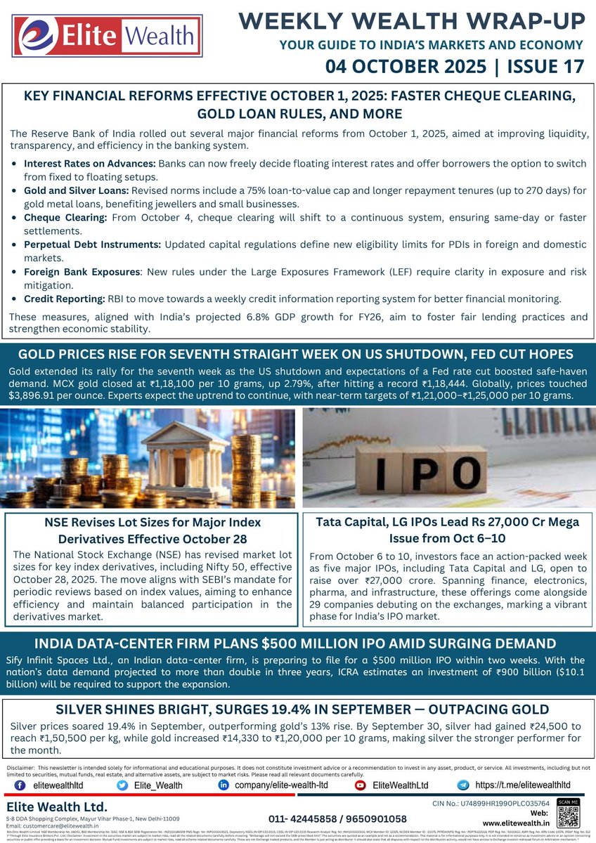 Elite_Wealth's tweet image. 📘 𝐖𝐄𝐄𝐊𝐋𝐘 𝐖𝐄𝐀𝐋𝐓𝐇 𝐖𝐑𝐀𝐏-𝐔𝐏 | 𝐄𝐥𝐢𝐭𝐞 𝐖𝐞𝐚𝐥𝐭𝐡
🗓️ 𝟎𝟒𝐭𝐡 𝐎𝐜𝐭𝐨𝐛𝐞𝐫 𝟐𝟎𝟐𝟓 | 𝐈𝐬𝐬𝐮𝐞 𝟏𝟕
.
👉 Smarter insights. Better trades. Greater wealth.
Read now at 🌐 elitewealth.in
.
#EliteWealth #WeeklyWrap #MarketNews #IndianEconomy #RBIUpdate