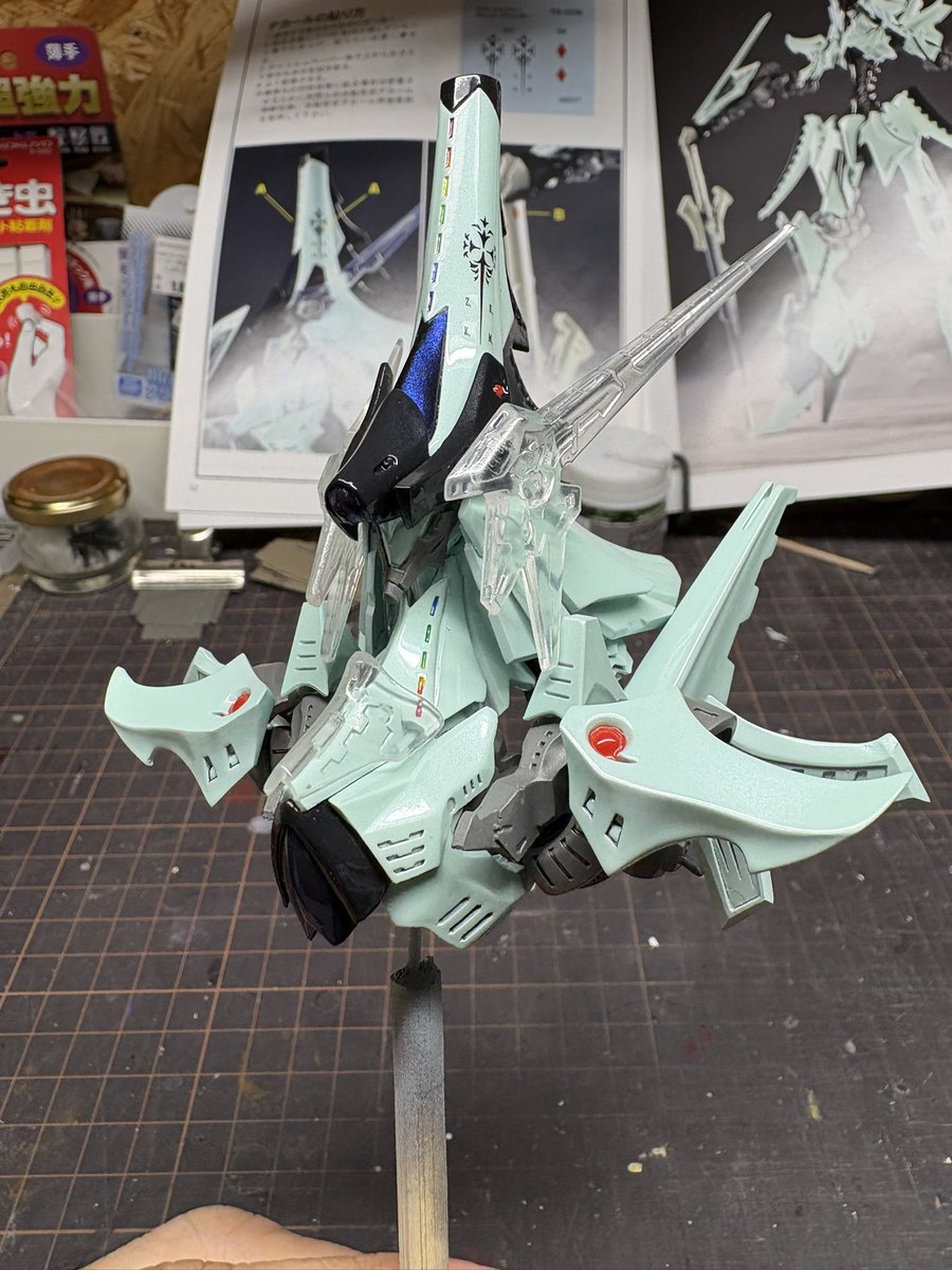 worldeater5572's tweet image. グリットブリンガーの頭部出来たので、胴部と接続！！
めっちゃカッコいい！！
各所クリアランスがギリでした。

#fss_jp