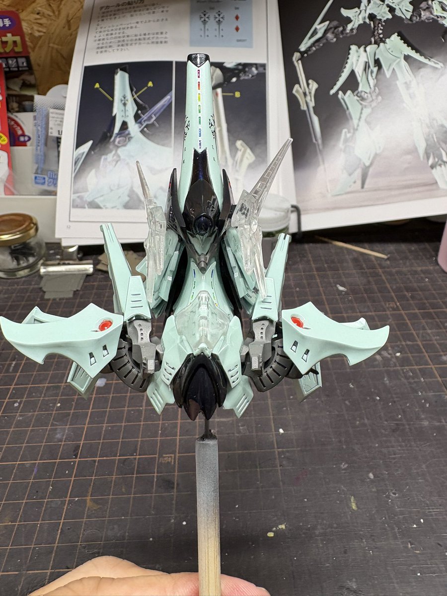 worldeater5572's tweet image. グリットブリンガーの頭部出来たので、胴部と接続！！
めっちゃカッコいい！！
各所クリアランスがギリでした。

#fss_jp