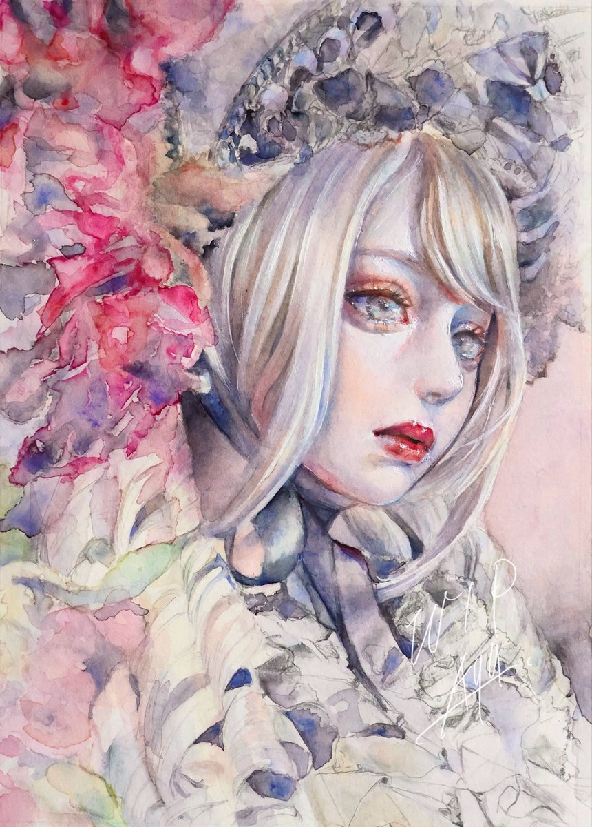 水彩画(鮎)153 欧州の路地：時を詠む」 貝楽也 作品 「A3サイズの