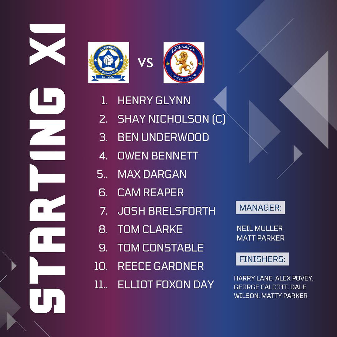 Here’s how Claverdon FC line up away to Armada AFC 👊💖

🕝 KO 2:30pm
📍 Calthorpe Park

💖 Proudly sponsored by Primera, Steve Lane Cars, ehB, Cronin Solutions, Red Lion Claverdon, S J Duffy Ltd &amp; R Adams &amp; Sons

#ClaverdonFC #UTC