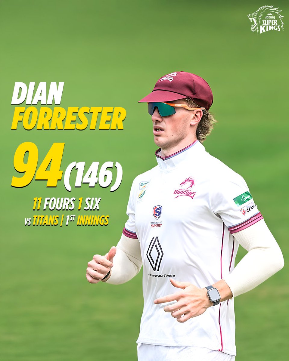 JSKSA20's tweet image. Forrester fires big! 🔥🏏🦁

#4DaySeries
#WhistleForJoburg
#ToJoburgWeBelong