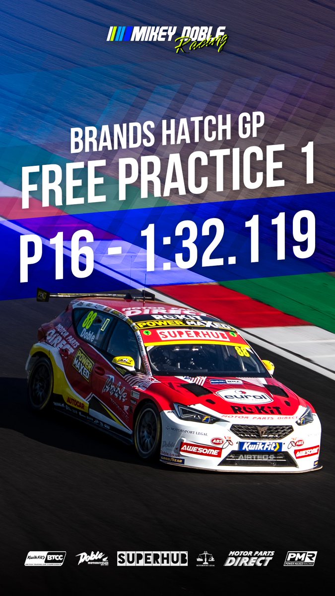 MikeyDoble's tweet image. First Free Practice of Brands Hatch GP finishes with a 1:32.119

#88ARMY #BTCC #Motorsport #TouringCars #BrandsHatch
