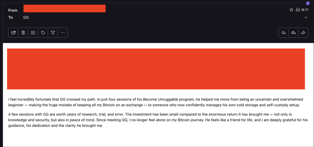 YourBTCStory's tweet image. What's holding you back from taking control of your Bitcoin? 

Fear, uncertainty, or lack of knowledge? 

My Become Unruggable program is here to help! 

Get the guidance and support you need to become sovereign → tally.so/r/w4D8y5 

#SelfCustody #BitcoinEducation…