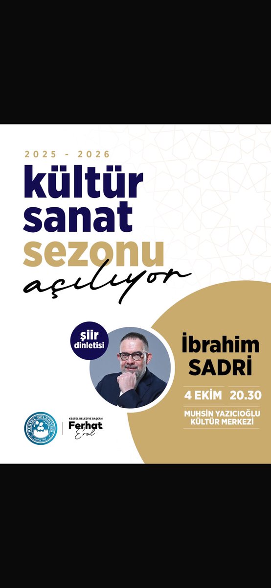 Bu akşam Bursa Kestel’de şiir ve muhabbetle birlikteyiz. Vakti müsait olan şiir dostlarımızı bekliyoruz.
⁦<a href="/KestelBelediye/">Kestel Belediyesi 🇹🇷</a>⁩