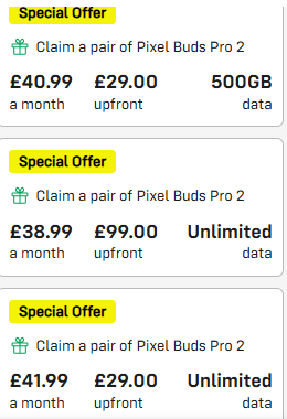 keef319's tweet photo. . @iD_Mobile_UK I assume you rely on people not shopping around when their contract is coming to an end? Or just aren't fussed if people leave?

Upgrade vs new customer prices for the Pixel 10 Pro. 🤔 https://t.co/zFoV8pUb0r