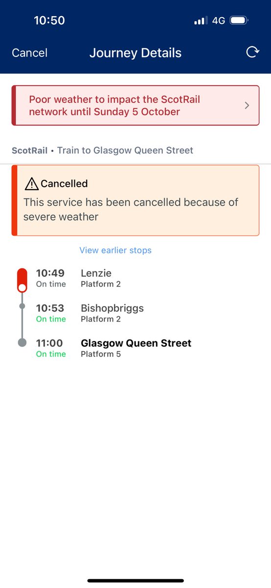 Bister_Mungle's tweet photo. Dear @ScotRail , why does your app say train services are cancelled when they are running? https://t.co/b0yDYL9EBO