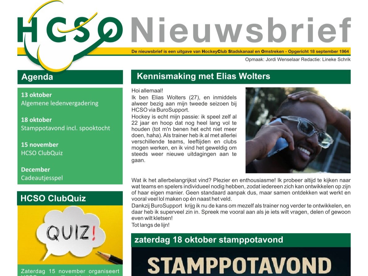 HCSOStadskanaal's tweet photo. Lees nu de HCSO Nieuwsbrief van september, met hierin o.a. de week van de scheidsrechter, Elias stelt zich voor, de Grote Clubactie, de HCSO Stamppotavond met Spooktocht, de HCSO ClubQuiz en meer....
https://t.co/bb5VW6PRSR https://t.co/zSpCdz6aCT