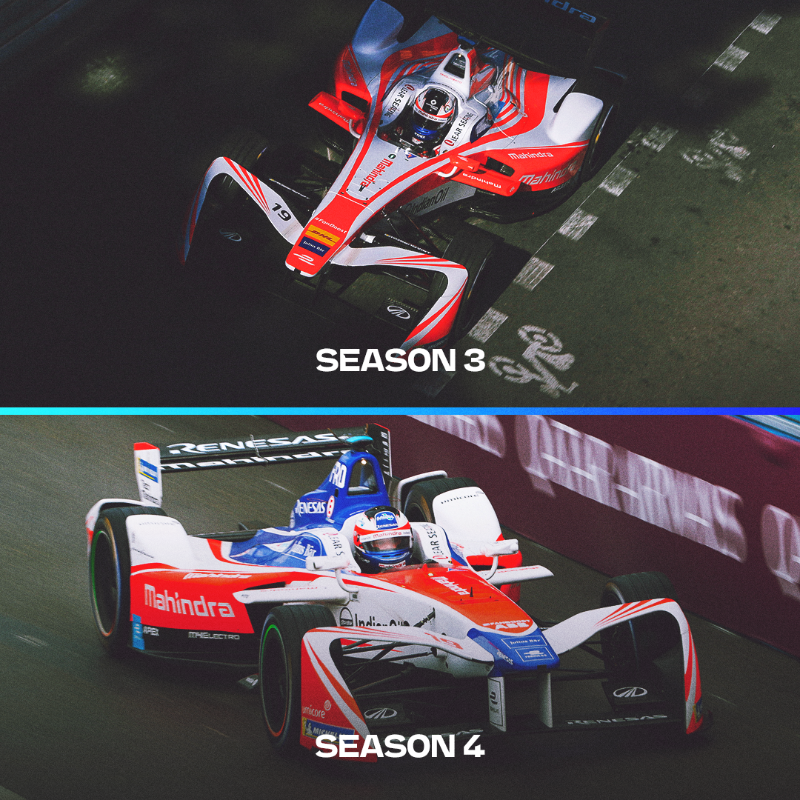 FIAFormulaE's tweet photo. Looking back through the @MahindraRacing livery archives 😎
