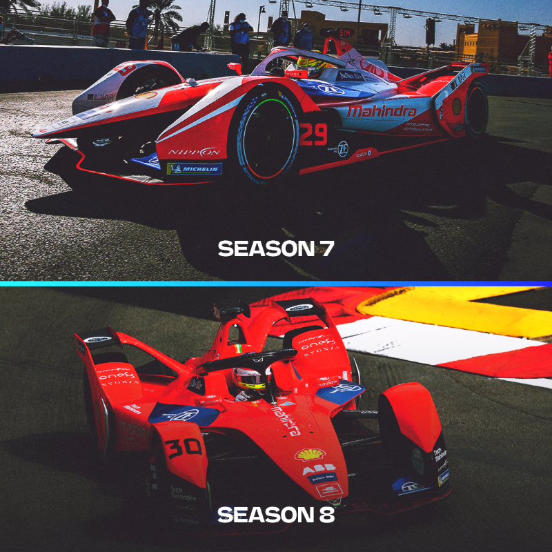 FIAFormulaE's tweet photo. Looking back through the @MahindraRacing livery archives 😎
