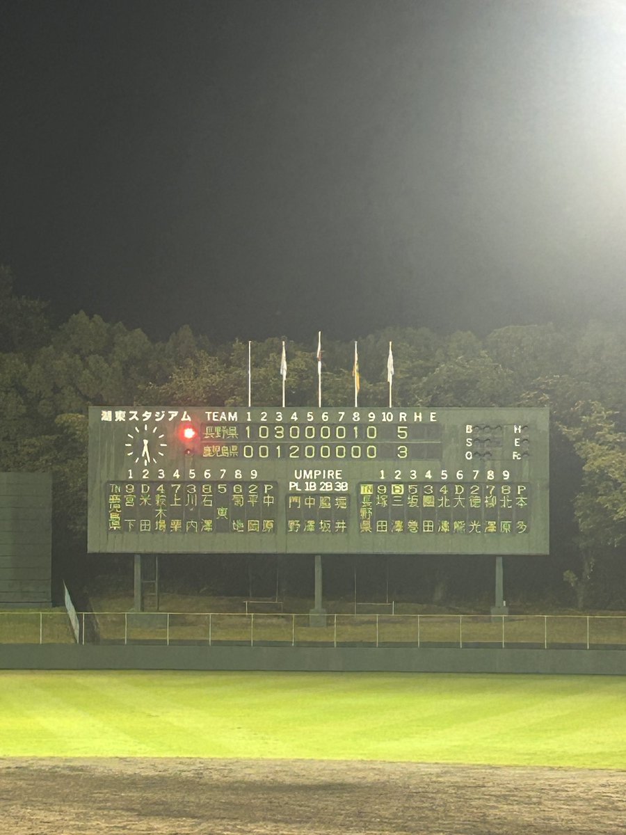 国スポ滋賀⚾️観戦録
10/4(土) 大会1日目
滋賀県東近江市ひばり公園湖東ｽﾀｼﾞｱﾑ

◆第３試合
チーム長野(長野)５
🆚
鹿児島相互信用金庫(鹿児島)３

チーム長野の勝利✨

長い１日が終わりました💦

自分の目と耳で確かめる！
見て感じて考える！

#社会人軟式野球
#軟式野球
#国スポ滋賀
#国スポ