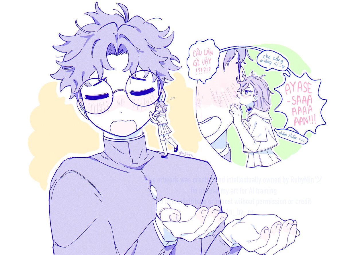 “👓: な、なにしてるのよー!?!?!?
🍑: ちょっとかじるだけだよ〜
👓: アヤセさあああああん!!!!
🍑: もぐもぐ😋😋 "
-
人を描く練習中だから線がぐちゃぐちゃかもーあああああ描きたいよオカモモいっぱい...
#オカモモ