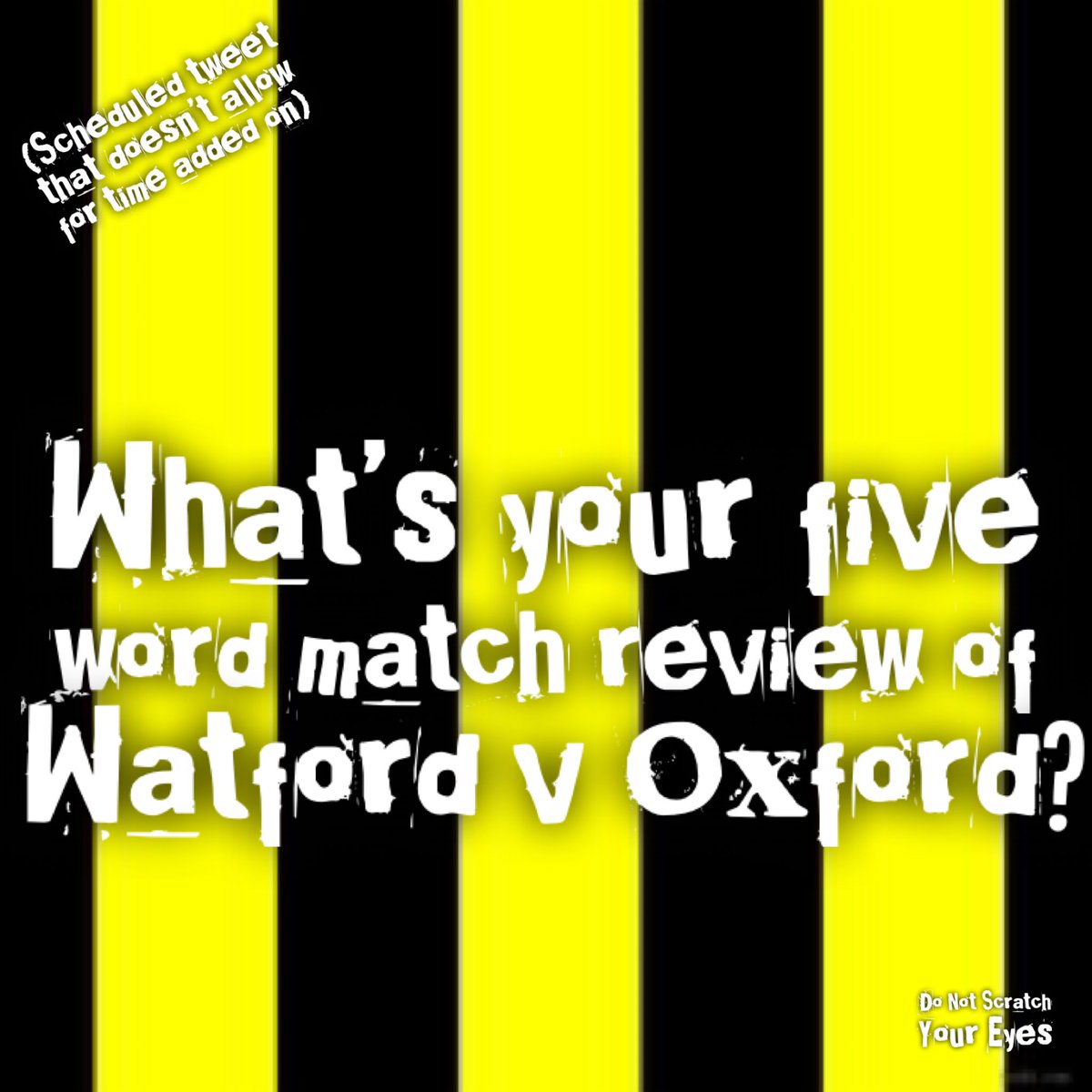 Do Not Scratch Your Eyes Watford FC Podcast 🐝 tweet media