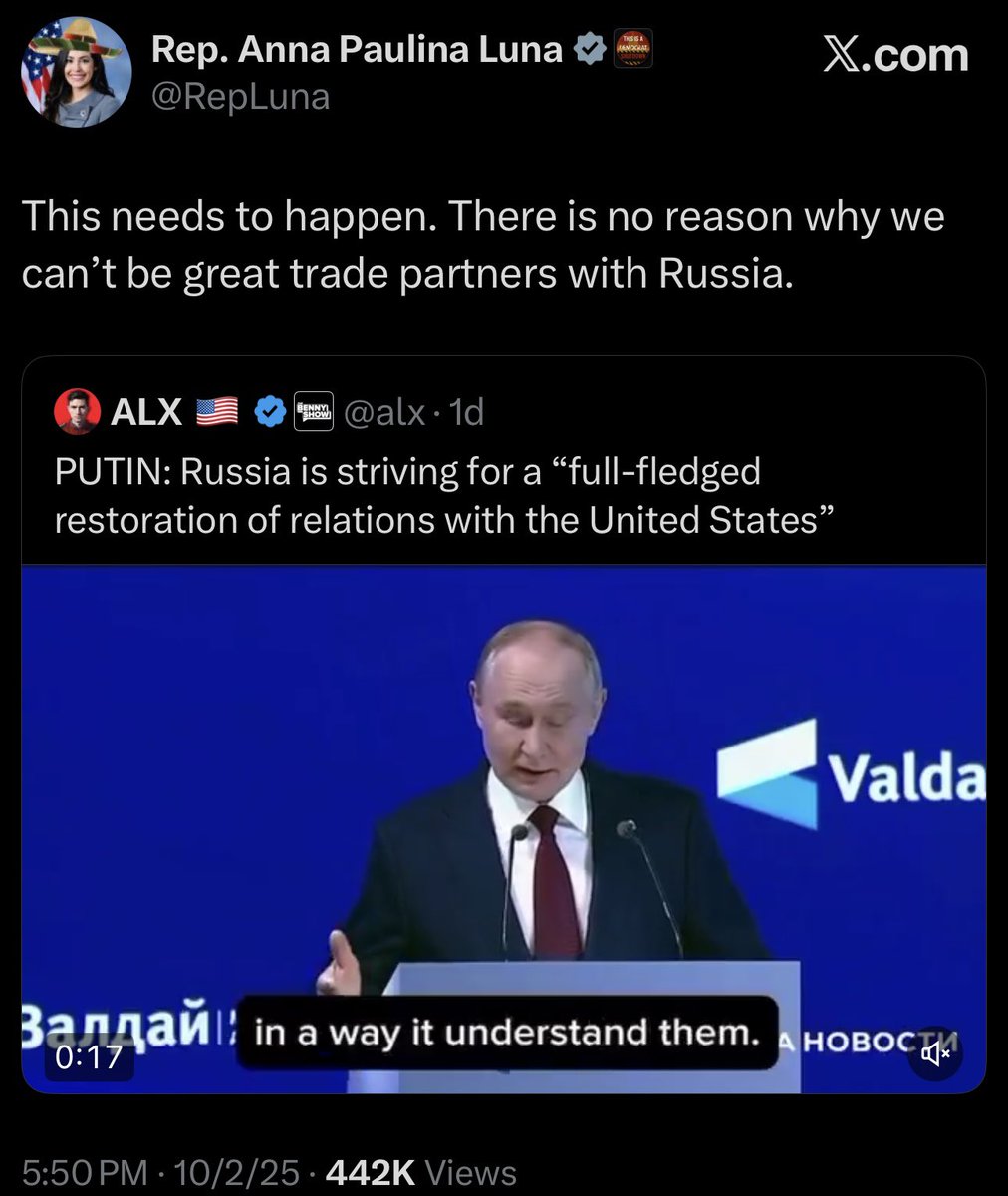 “Pro-life” MAGA sure does love dictators who indiscriminately bomb innocent civilians daily, kidnap children, rig elections, plunder resources, jail journalists, torture and murder political opponents, and poison dissidents.