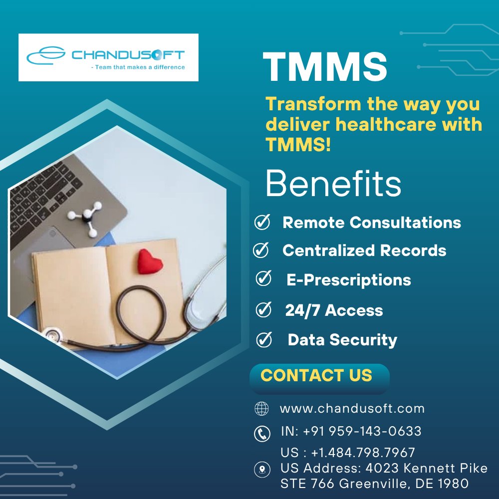 ChandusoftLtd's tweet image. 🚑 Healthcare without limits!

With TMMS, you get remote consultations, e-prescriptions, centralized records, 24/7 access &amp;amp; secure data — all in one platform.

👉 Transform how you deliver care with Chandusoft.
chandusoft.com

#Telemedicine #TMMS #DigitalHealth