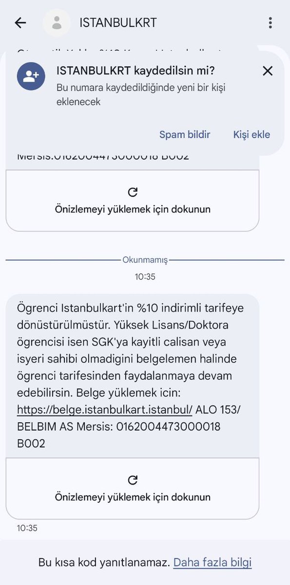 Öğrenci İstanbul kartı yine yüzde 10 indirimli tarifeye dönüştürüldü. <a href="/istanbulbld/">İstanbul Büyükşehir Belediyesi</a> öğrenci saymak için yüksek lisans ve doktora şartı arıyor. 

Sosyal tesis "avantajlarını" reklam malzemesi. İnsanlar tesislere gidebilmek için kat be kat ulaşım ücreti ödemek zorunda kalıyor.