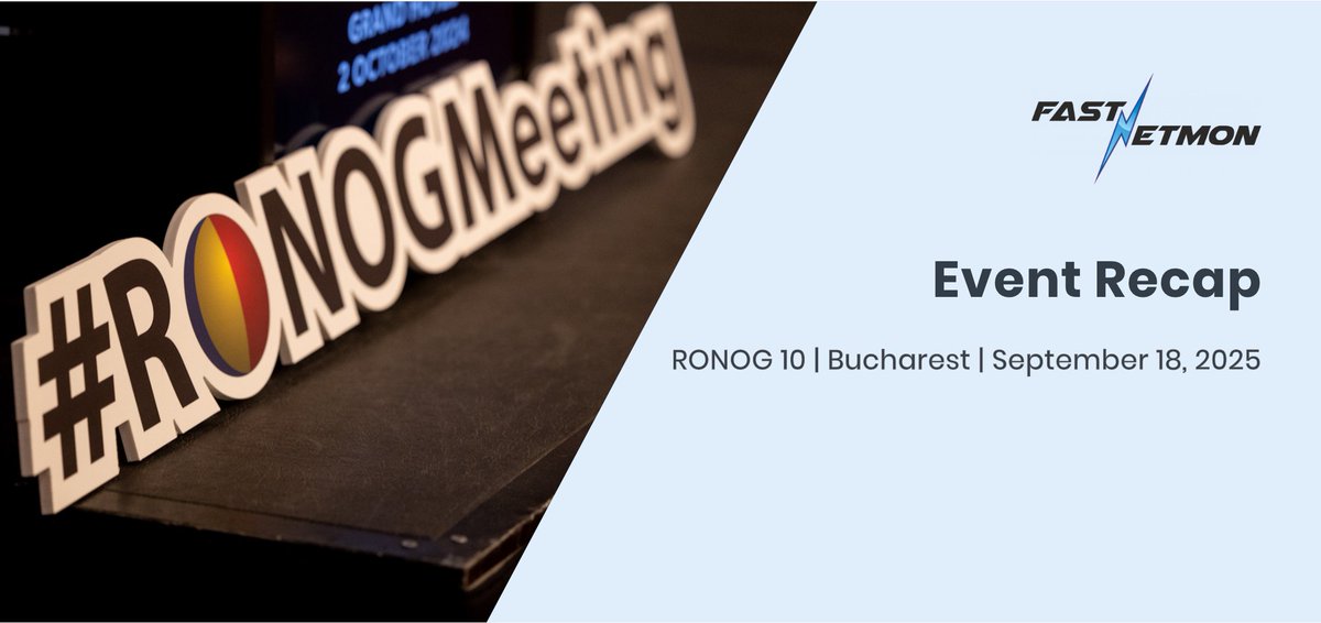 FastNetMon's tweet image. Catching up on #RONOG10 in Bucharest!
We’ve shared photos, highlights, and takeaways from the event — including Virgil Truica’s talk on DDoS Attacks in 2025: Trends & Mitigation.
Read the full recap here: eu1.hubs.ly/H0nspPw0
#DDoS #NetOps #NetworkSecurity