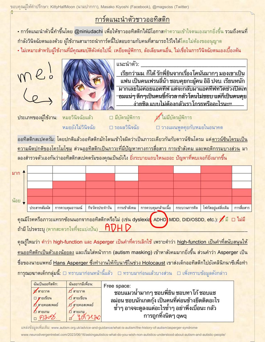 #การ์ดแนะนำตัวชาวออทิสติก เรายังไม่หายไปนะ เราแค่เรียนหนัก แต่จะกลับมาแอคทีฟเร็วๆนี้ มาเมคเฟรนได้นะคะ