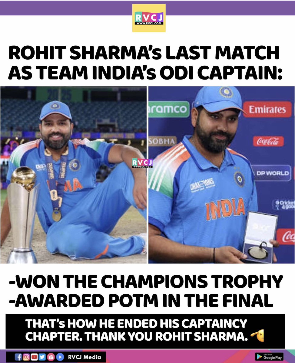 RVCJ_Sports's tweet photo. ROHIT SHARMA'S LAST MATCH AS TEAM INDIA'S ODI CAPTAIN: https://t.co/NxXwKeQbX0