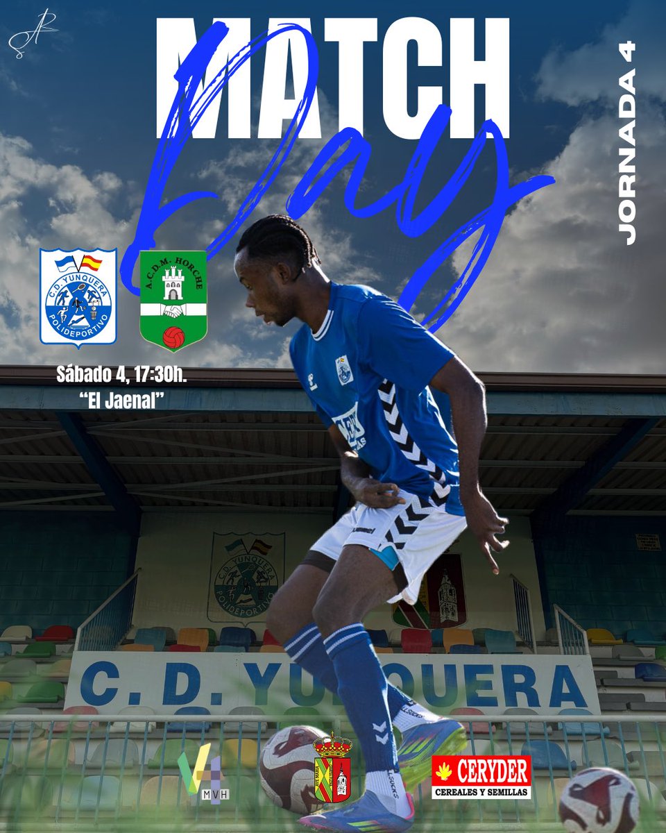 📢¡Hoy tenemos la cuarta jornada de liga!

⚽️ Jornada 4
📅 Sábado 4 de octubre
🕠 17:30 h.
🆚 A.C.D.M. Horche
🏟️ Campo de Fútbol “El Jaenal” (Yunquera de Henares)

¡SEGUIMOS CON LA TEMPORADA!💪🏻💙