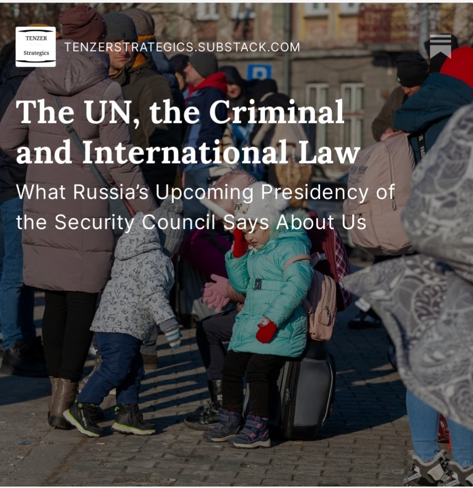 NTenzer's tweet photo. This is undoubtedly a timely opportunity to re-up my March 20, 2023 essay on #TenzerStrategics, in which I argued, from both a legal and political standpoint, for russia's expulsion from the UN Security Council.
Let's not be afraid!
It's paywall free.
https://t.co/IjnXBCFpIo https://t.co/zo9r22BCpb