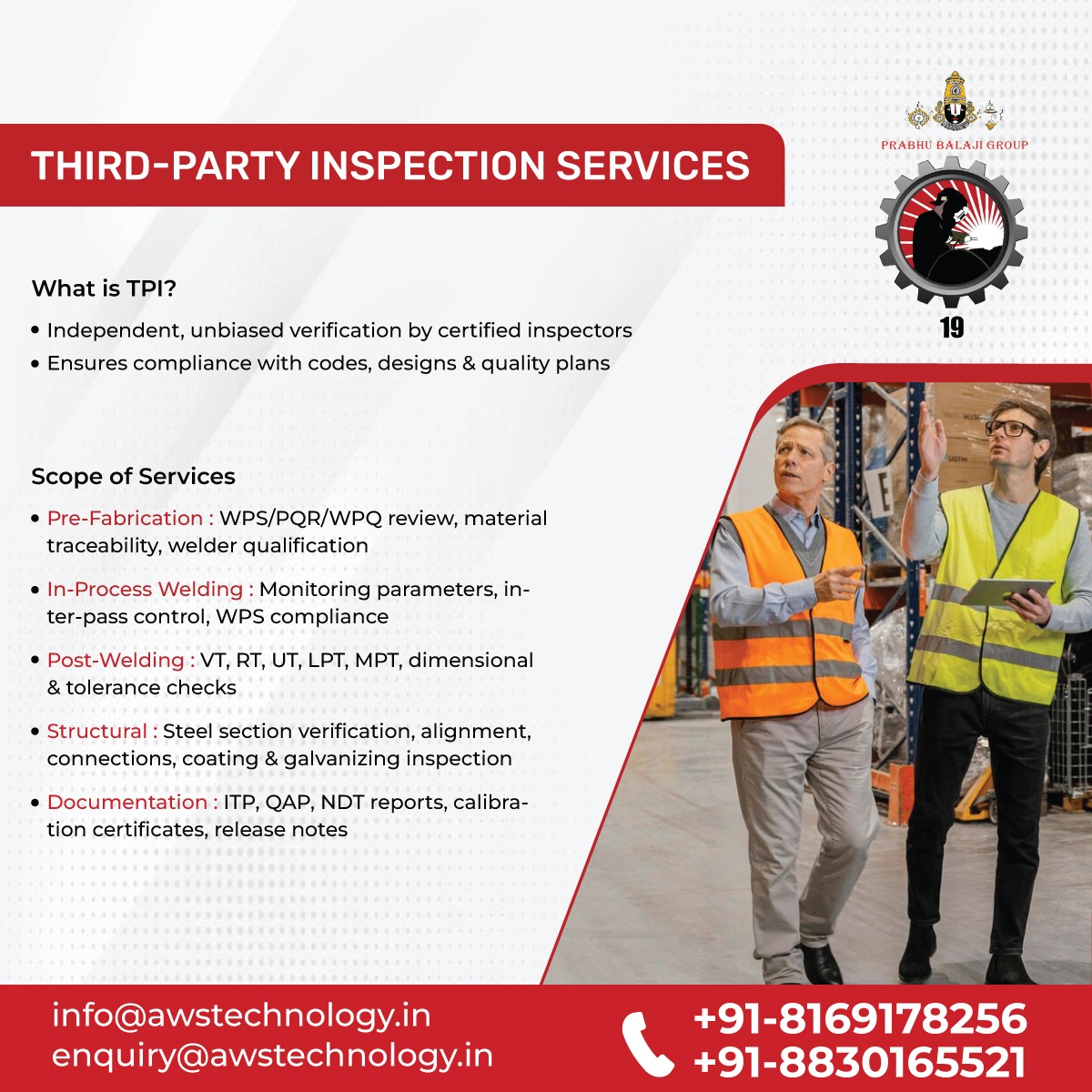 AWS_Tech_Center's tweet image. Third-Party Inspection Services

✔️ ASME, ISO, AWS, ASTM compliance
✔️ Independent &amp;amp; reliable inspections
✔️ Serving Oil &amp;amp; Gas, Power, Railways, Shipbuilding &amp;amp; more

📞 +91-8169178256 | ✉️ enquiry@awstechnology.in

#Inspection #QualityControl #IndustrialStandards #ASME #ISO #AWS
