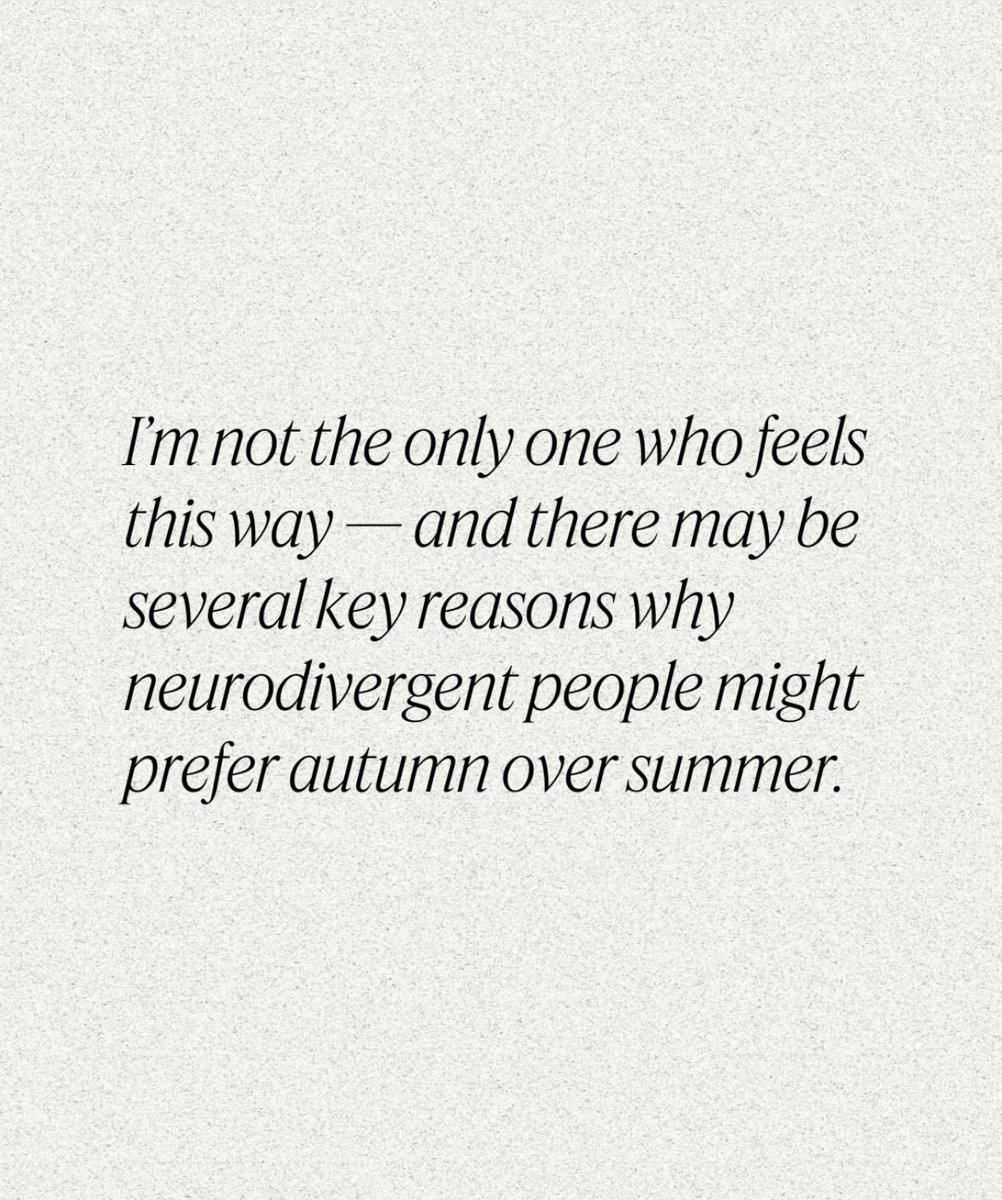 My new article for Motley Bloom about why neurodivergent people might find autumn appealing - and the summer excruciating. 🍁🍂. 

motley-bloom.com/articles/summe…

#autumn #fall #neurodiversity #neurodivergent #autism #adhd #audhd