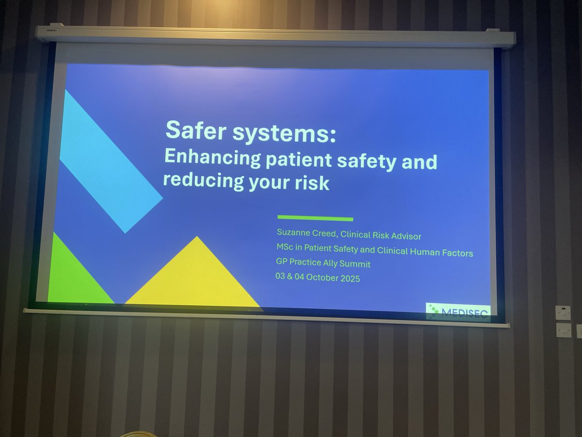 suzanne_creed's tweet photo. Day 2 at the GPPA Summit here in Portlaoise and it’s another full house
Looking forward to presenting on behalf of @MedisecIreland on Safer Systems to enhance patient safety
#patientsafety
#generalpractice
#medisec https://t.co/O0ckr2RF32