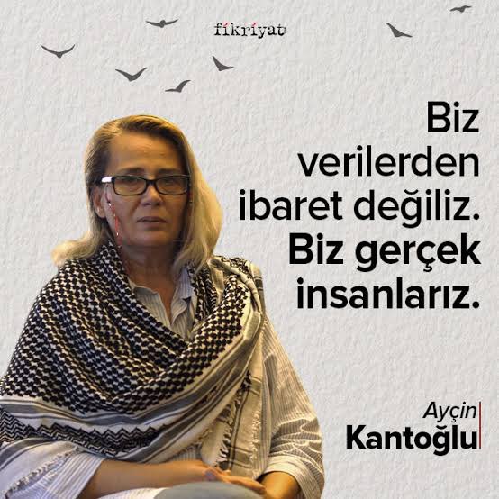 Ayçin Kantoğlu:

“Kalk, evladını savunur gibi Gazze'yi savun! 
Sen doğurmadın ama,
O çocuklar senindir.”
#FreeTheActivists
#SumudForGaza
#WeAreSumud
#Gazzeyeözgürlük
#FreePalestine
#GlobalSumudFlotilla
#GazaGenocide