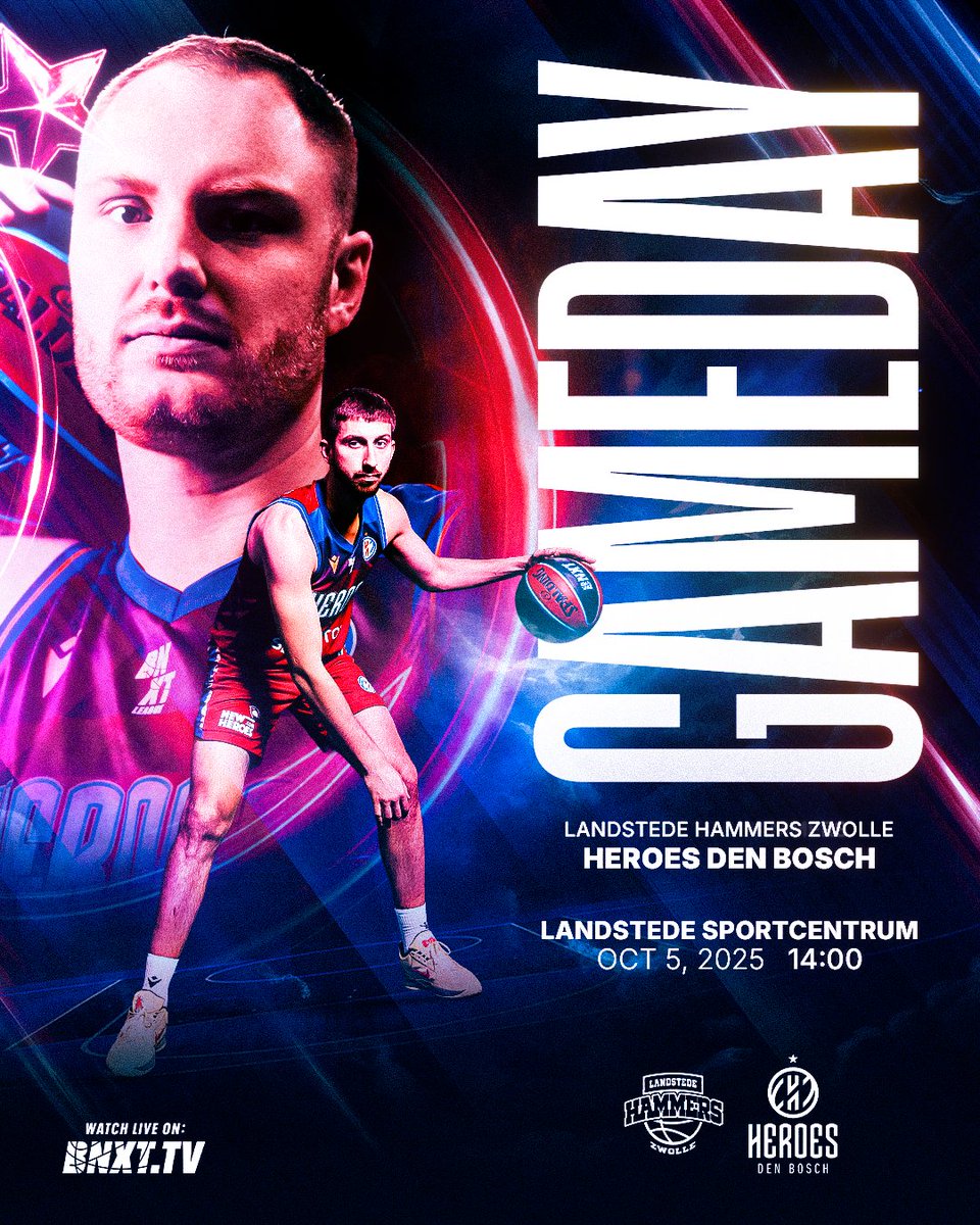 🏀🦸‍♂️ | 𝐆𝐀𝐌𝐄𝐃𝐀𝐘 - Landstede Hammers vs. Heroes Den Bosch

📍Landstede Sportcentrum, Zwolle
⌚ 14:00
🍿 BNXT.TV

#heroesdenbosch #BNXTLeague #ZWOvsDBO