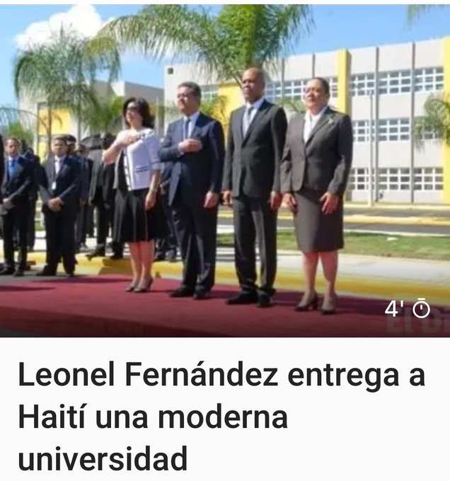 patobonato's tweet photo. Un presidente dominicano construyó una universidad en Haití y en su visita a Haití lo recibieron con tiros y piedras!

Quemaron banderas dominicanas y cambiaron el nombre de la universidad. https://t.co/2q4uP0gKre