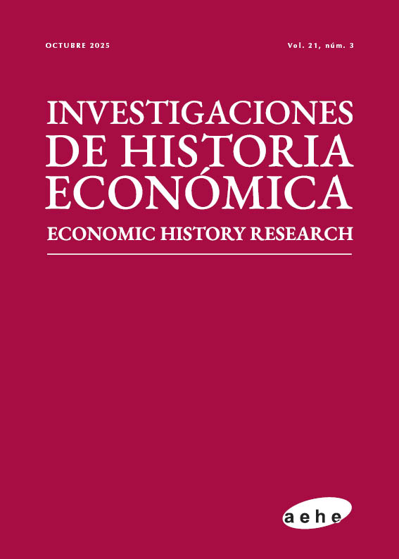Nos complace anunciar la publicación del número 21.3 (octubre, 2025) de la revista <a href="/ihe_ehr/">Investigaciones de Historia Económica</a>
🏆En el número se incluye el artículo del premio Ramón Carande, varios artículos y reseñas y las estadísticas de la revista en su veinte aniversario (2005-2025).

recyt.fecyt.es/index.php/IHE/…