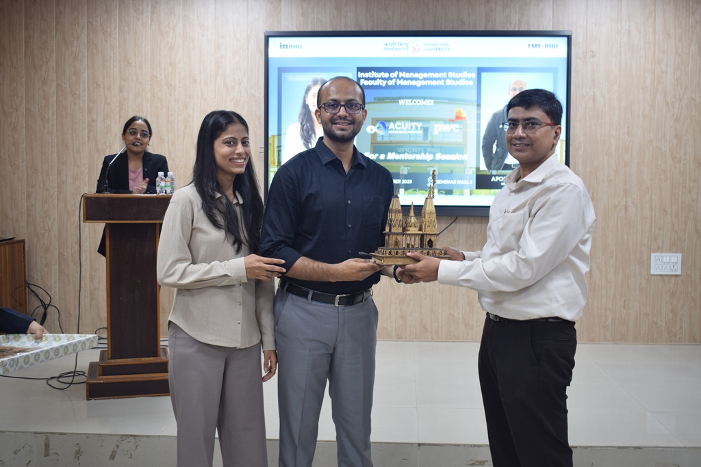 bhupro's tweet image. #AlumniSpotlight 

The Institute of Management Studies, #BHU, organized a mentorship session with its distinguished alumni, Mrs. Dilpreet Kaur (Senior Associate – Investment Banking, Acuity Knowledge Partners) and Mr. Apoorv Pandya (Senior Consultant, PwC).

#BHUAlumni #AlmaMater