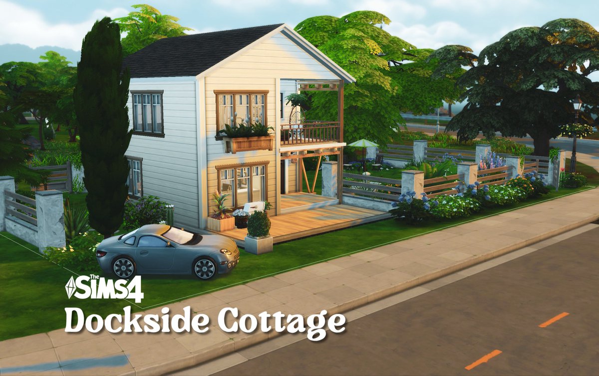 adnevv's tweet photo. Dockside Cottage 🏡
A cozy build with a modern cottage vibe overlooking the docks in Hopewell Hills. It's the perfect starter home to start out in San Sequoia✨

ID: Adnev 🍄

#TheSims4 #Sims4SmallHome 
#ShowUsYourBuilds https://t.co/RmtJq3p9Fa