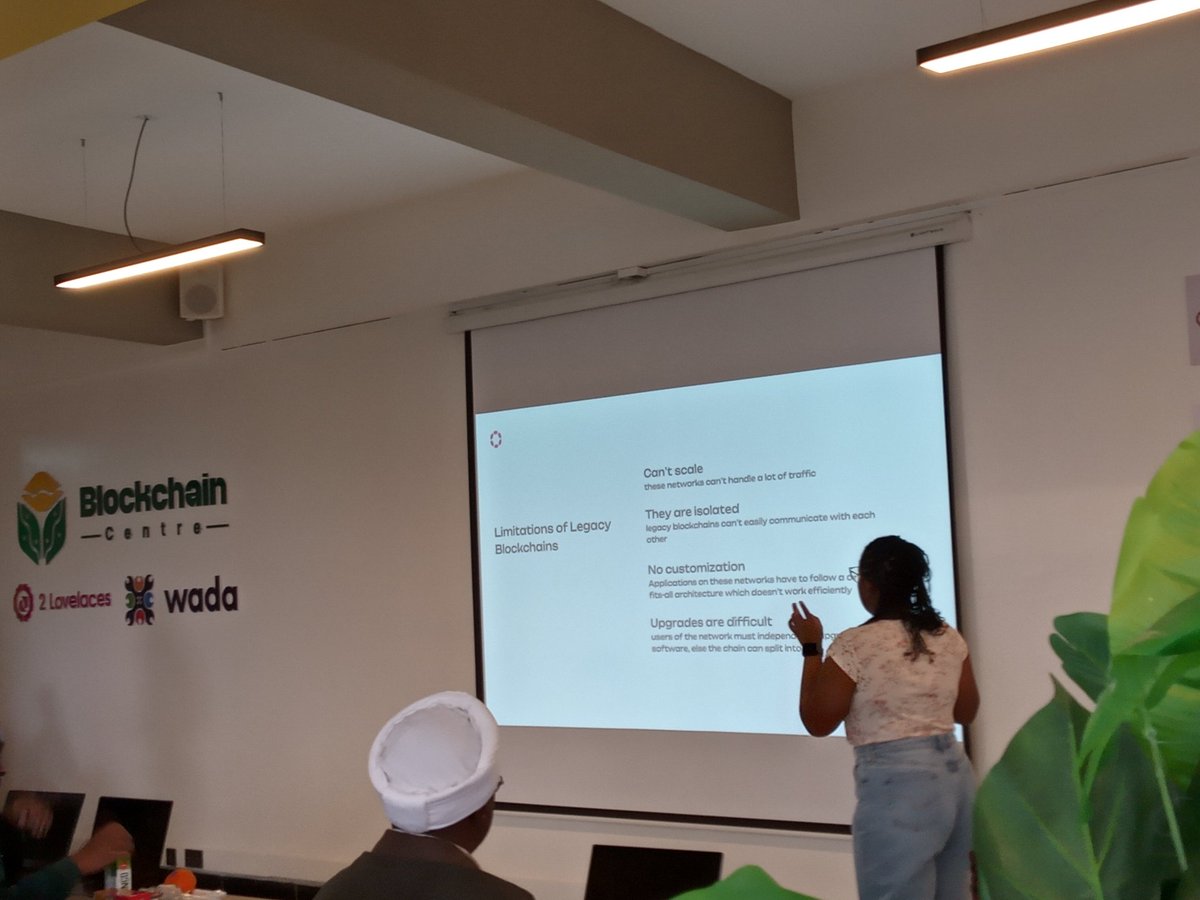Tweenhaven35's tweet image. Today at @BCentreNBO  @Polkadot #RoadToSub0 where @Lynette_mwangi explained concepts like #parachain - sovereign Blockchain connecting to #Dot for interoperability, #Relaychain - connector chain of Polkadot providing economic security, #bridges - connect substrate chains