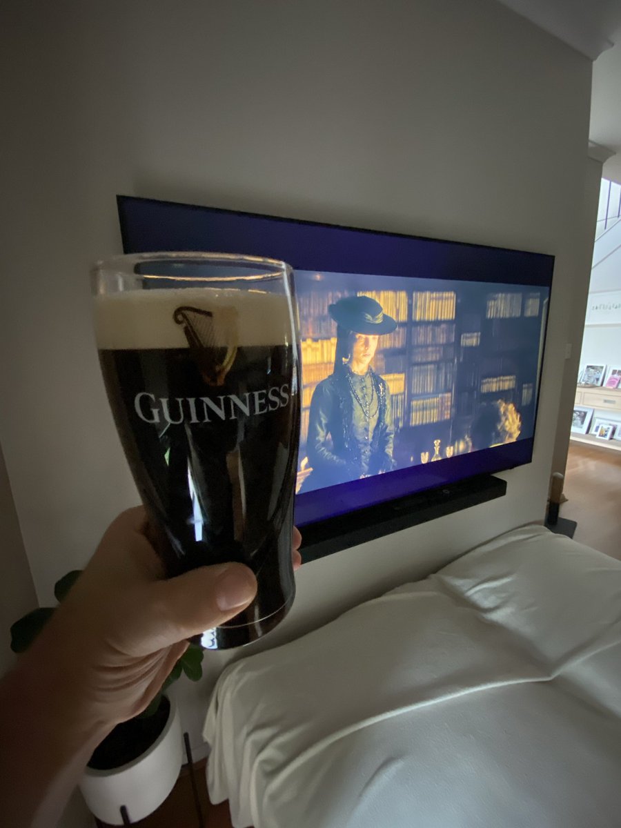 back_2basics's tweet image. Watching @HouseofGuinness whilst partaking in a pint of @GuinnessIreland
