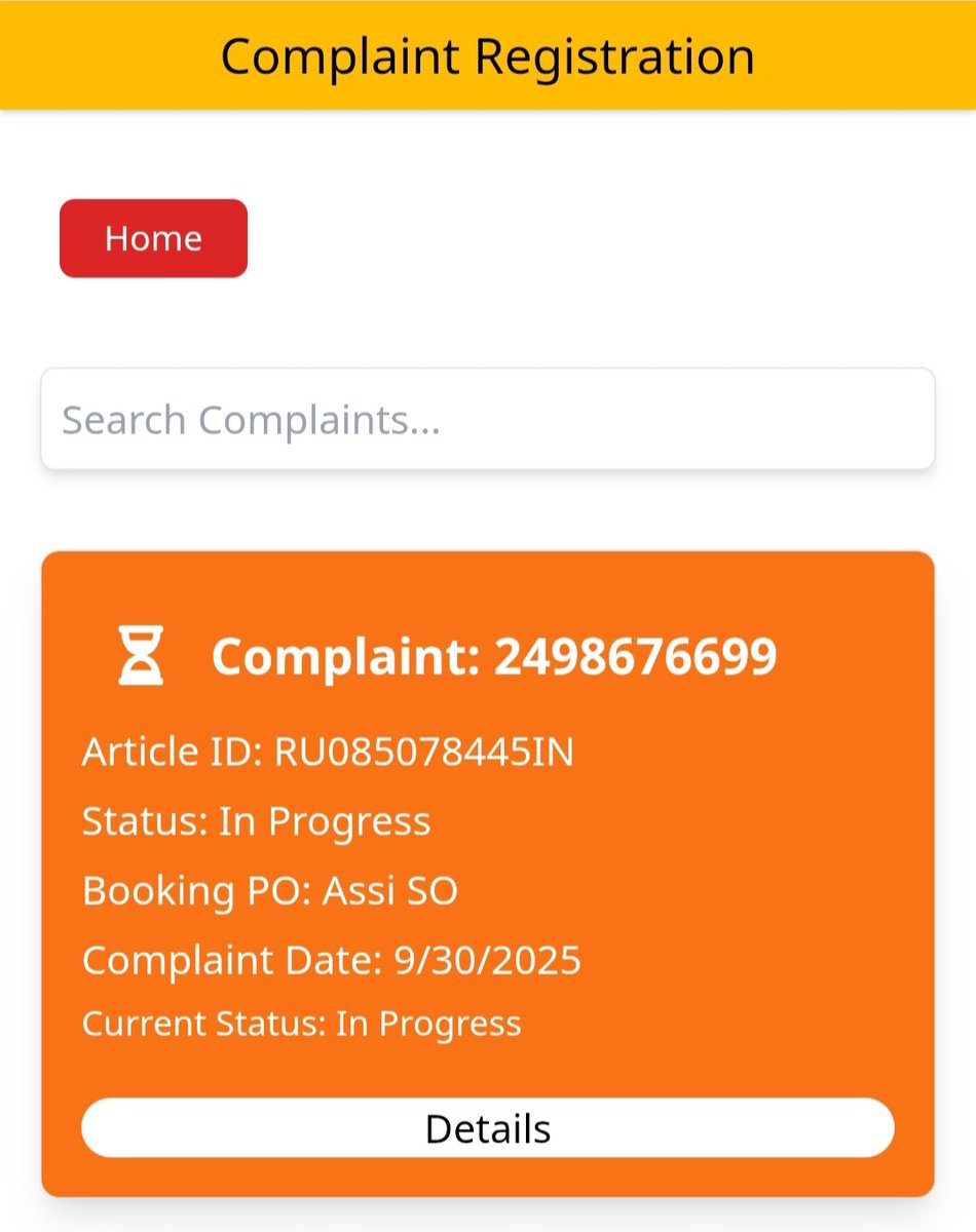 WikiHelp_Inc's tweet photo. @IndiaPostOffice मेरा पार्सल (RU085078445IN) अभी तक डिलीवर नहीं हुआ है और मैंने शिकायत (2498676699) भी दर्ज कराई लेकिन उस पर भी कोई कार्रवाई नहीं हुई। कृपया इस पर तुरंत संज्ञान लें और समस्या का समाधान करें। @JM_Scindia @AmritMahotsav #IndiaPost #DakSewaJanSewa #BycottIndiaPost https://t.co/TbeJiGCw4a
