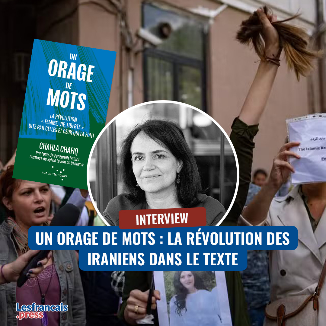 francaispresse's tweet image. 📖 "Un orage de mots" : la révolution iranienne racontée par ceux qui la font !
Chahla Chafiq analyse comment slogans, poèmes et tweets deviennent des armes de résistance en Iran. De Mahsa Amini aux figures de la lutte "Femme, Vie, Liberté" : une archive vivante du courage…