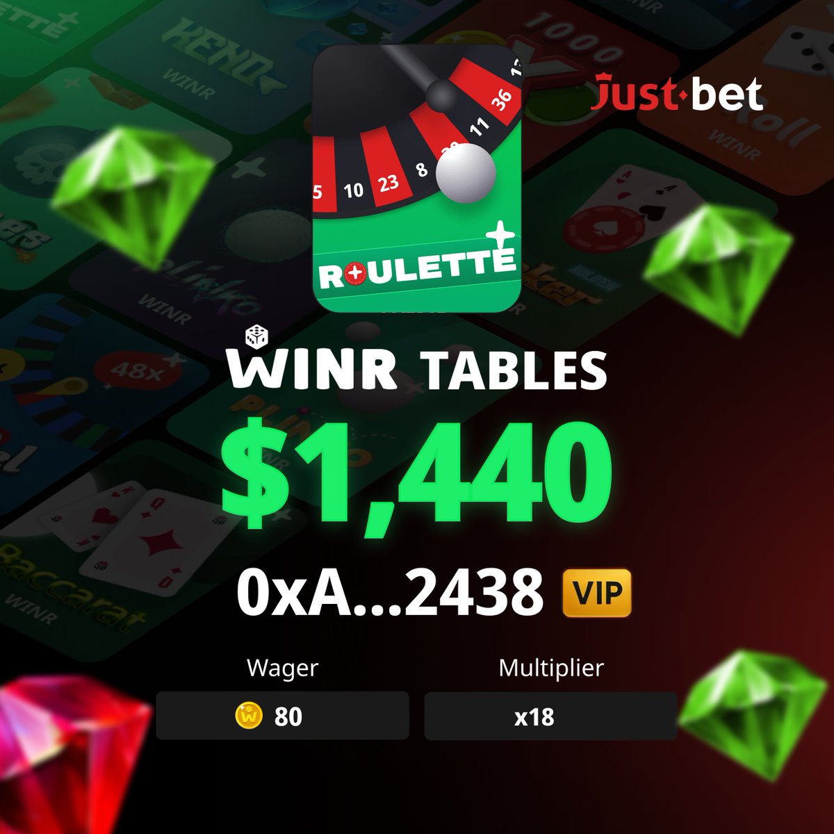 Take a breath, take it deep
Calm yourself, and win like a VIP

Or whatever Rihanna said in Roulette. 

Be WINR. JustBet today🫵👹