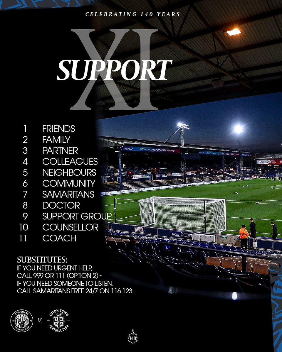 LutonTown's tweet image. #WorldMentalHealthDay is on the 10th October.

In the UK, 1 in 4 people will have suicidal thoughts at some point in their lifetime.

You are not alone 🧡